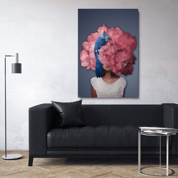 WANDBILD „Geometrische Flora und Fauna - POLYGONBILD - Gloria“ – Acrylglas & Alu-Dibond | Exklusive und Moderne Kunst in Museumsqualität