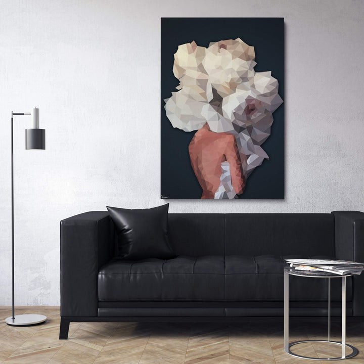 WANDBILD „Geometrische Anziehungskraft - POLYGONBILD - Isabella“ – Acrylglas & Alu-Dibond | Exklusive und Moderne Kunst in Museumsqualität
