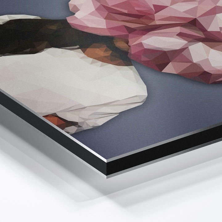 WANDBILD „Geometrische Blütenkraft - POLYGONBILD - Lisa“ – Acrylglas & Alu-Dibond | Exklusive und Moderne Kunst in Museumsqualität