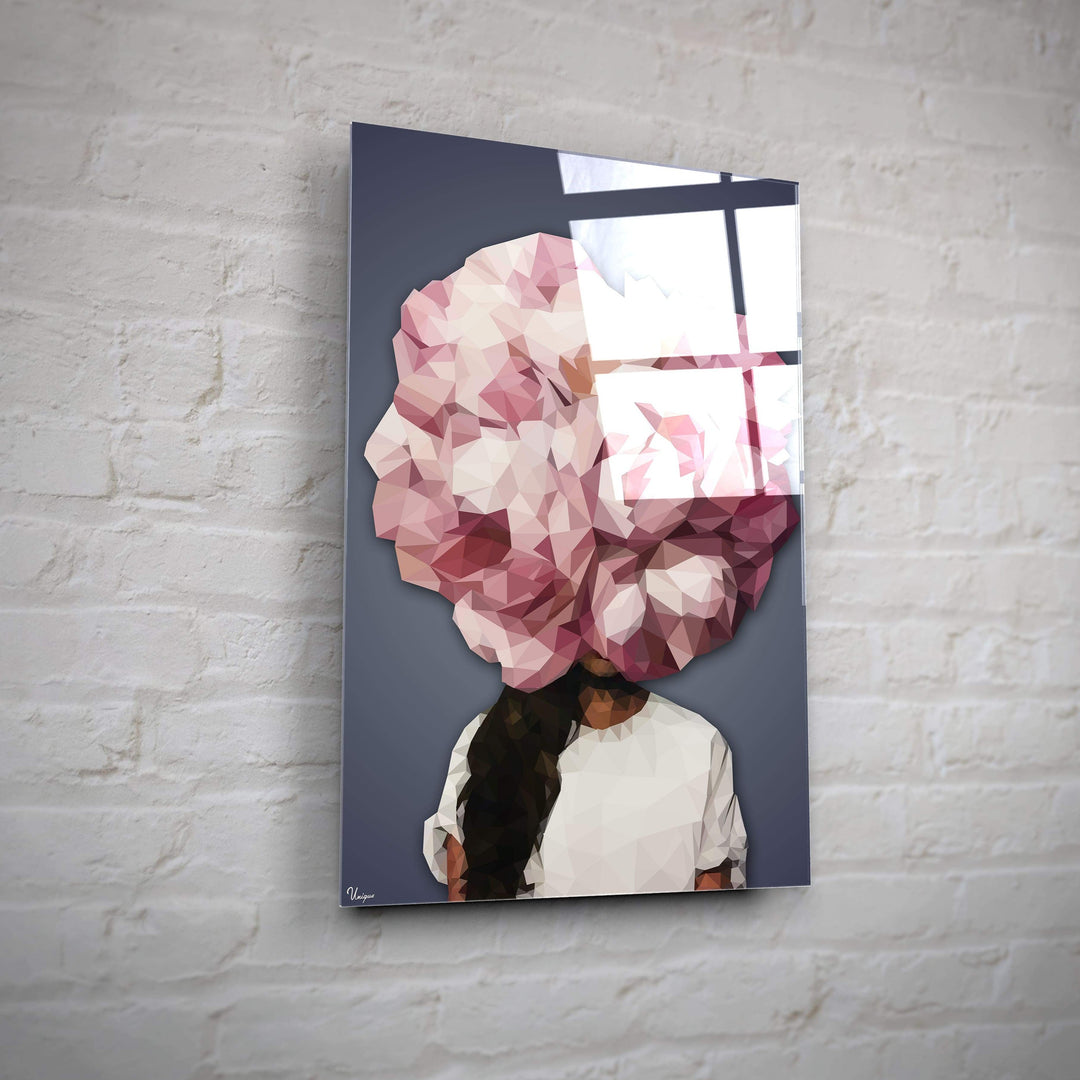 WANDBILD „Geometrische Blütenkraft - POLYGONBILD - Lisa“ – Acrylglas & Alu-Dibond | Exklusive und Moderne Kunst in Museumsqualität