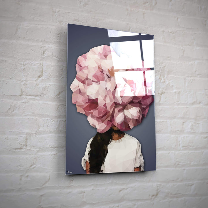 WANDBILD „Geometrische Blütenkraft - POLYGONBILD - Lisa“ – Acrylglas & Alu-Dibond | Exklusive und Moderne Kunst in Museumsqualität