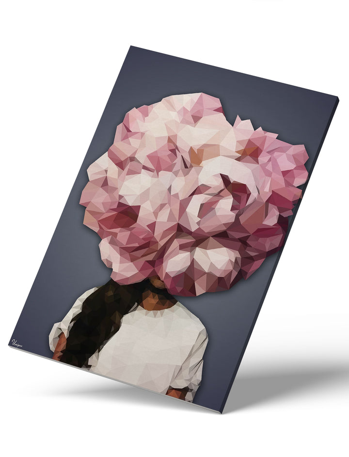 WANDBILD „Geometrische Blütenkraft - POLYGONBILD - Lisa“ – Acrylglas & Alu-Dibond | Exklusive und Moderne Kunst in Museumsqualität