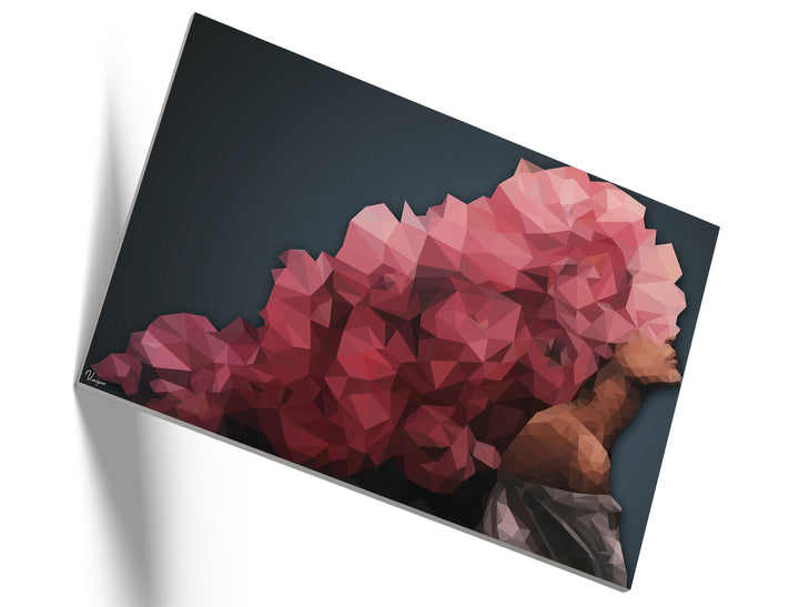 MURAL "Geometric Floral Splendor - POLYGON PICTURE - Svetlana" – Acrylic glass &amp; Alu-Dibond | Exclusive and modern art in museum quality 